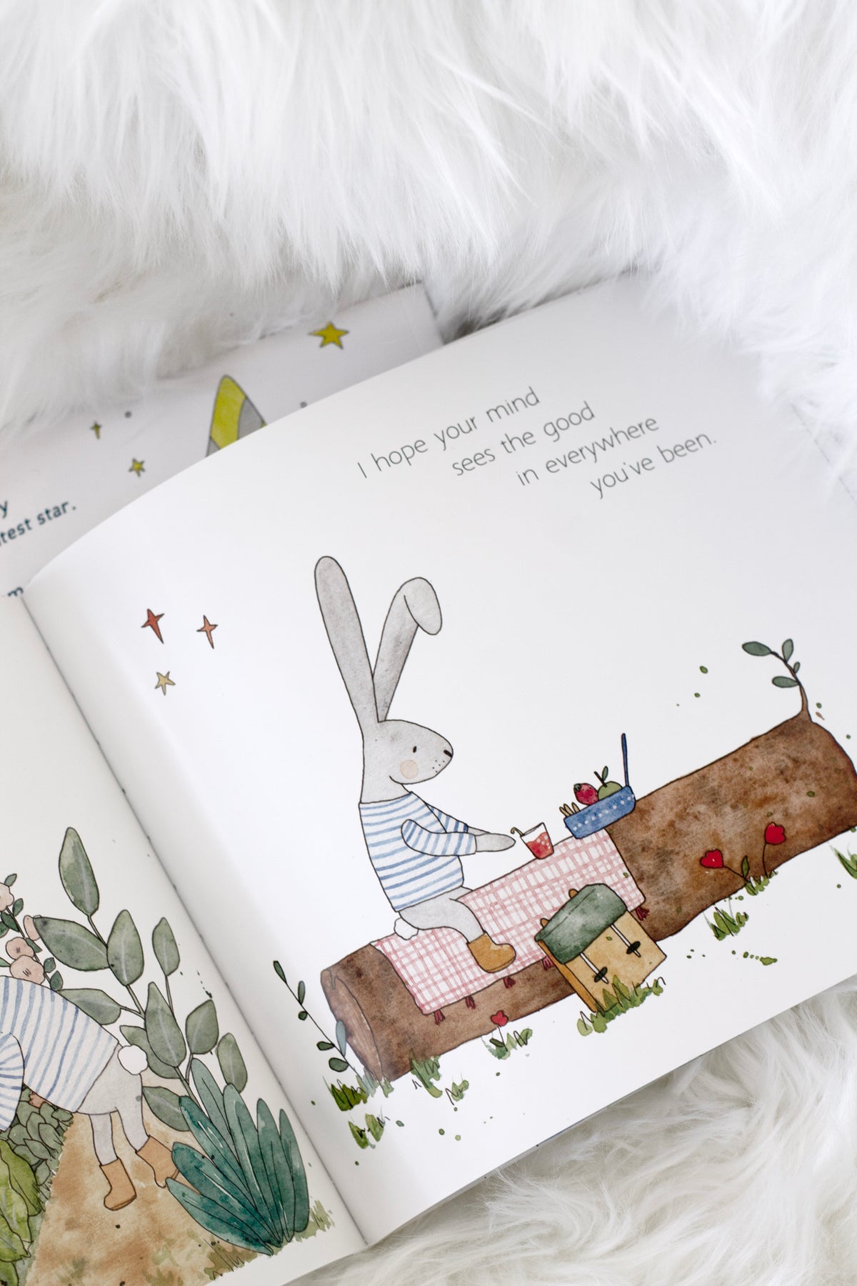 My Wishes for You illustrated children's book open to an inside page