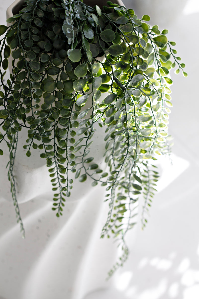 Artificial Pea Leaf Hanging Bush in Pot – 61cm Trailing Faux Plant