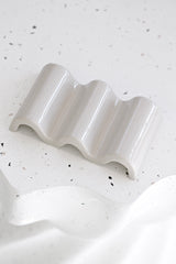 Wave Dish – Modern Ceramic Ripple Tray for Decor or Soap