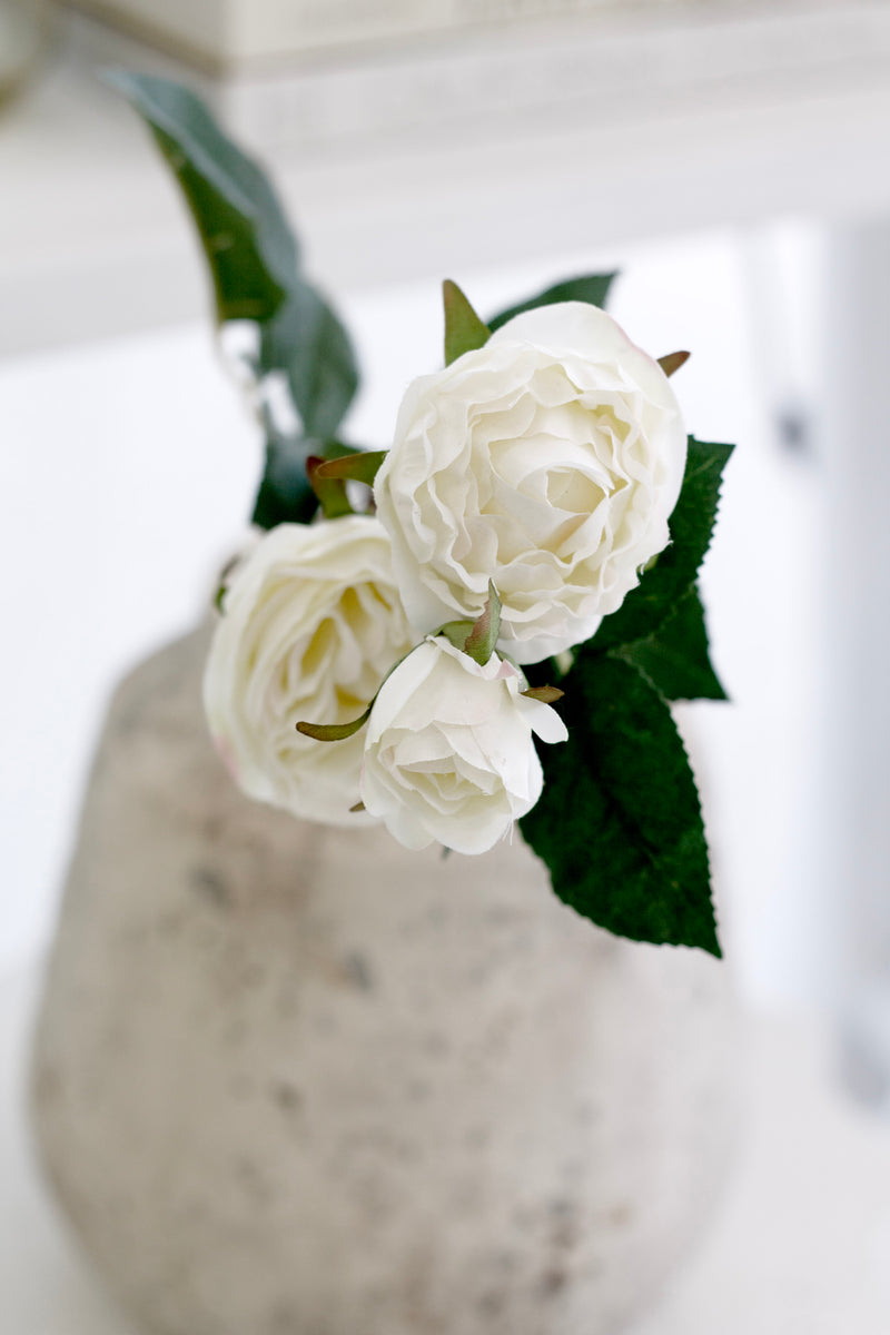Bordeaux Peony – Aged White | Realistic Artificial Stem