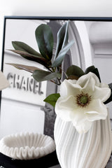 3D Printed Ceramic Vase – Sculptural Waterproof Porcelain in Arctic White