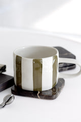 Fenton Stripe Mug – Hand-Painted Stoneware with Organic Stripes
