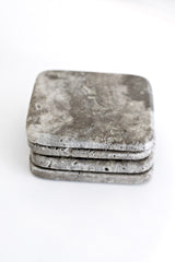 Stone Coasters – Natural Travertine & Dark Marble Set of 4 by Ned Collections