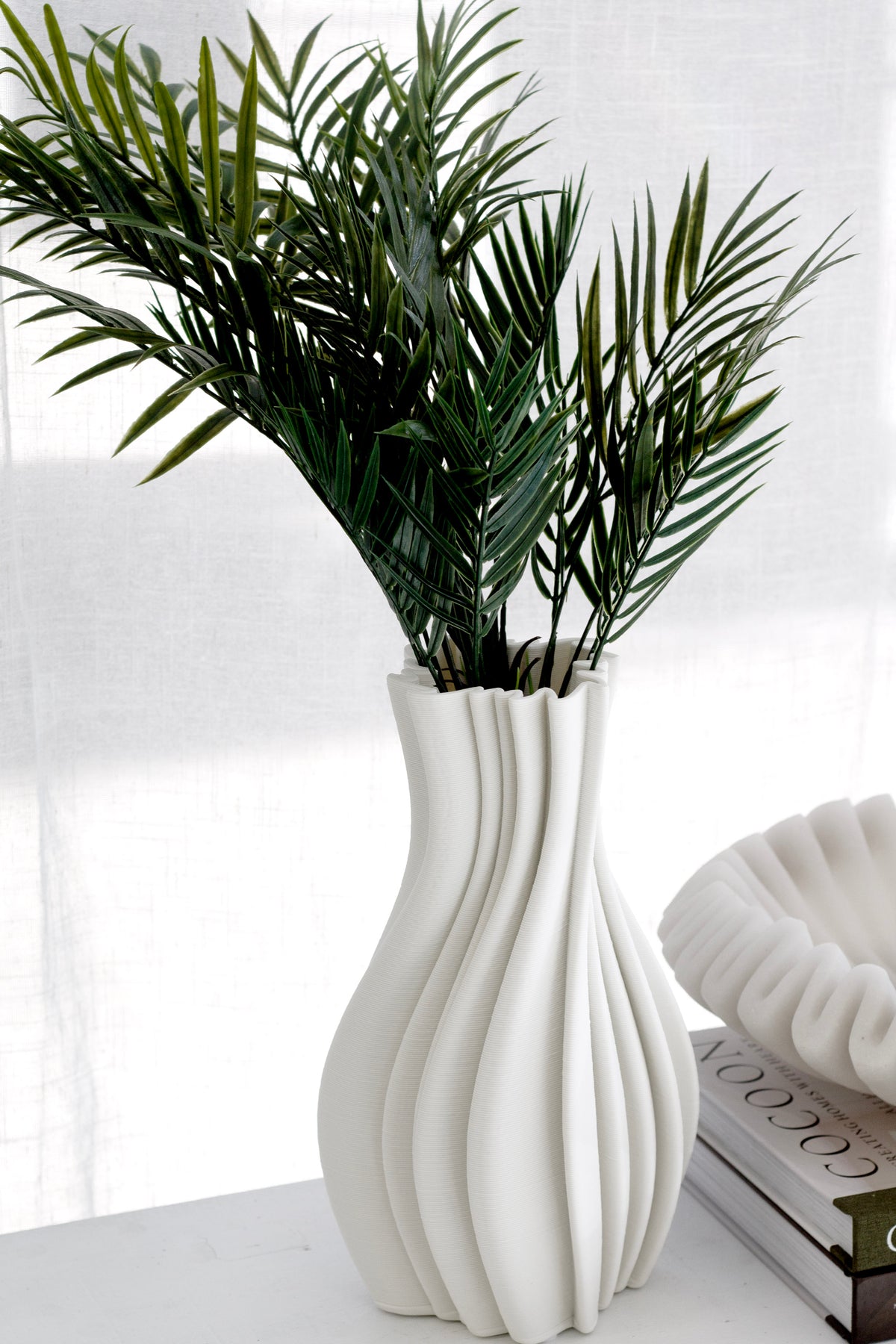 Parlour Palm, 53cm Faux Indoor Plant with 4 Lush Fronds