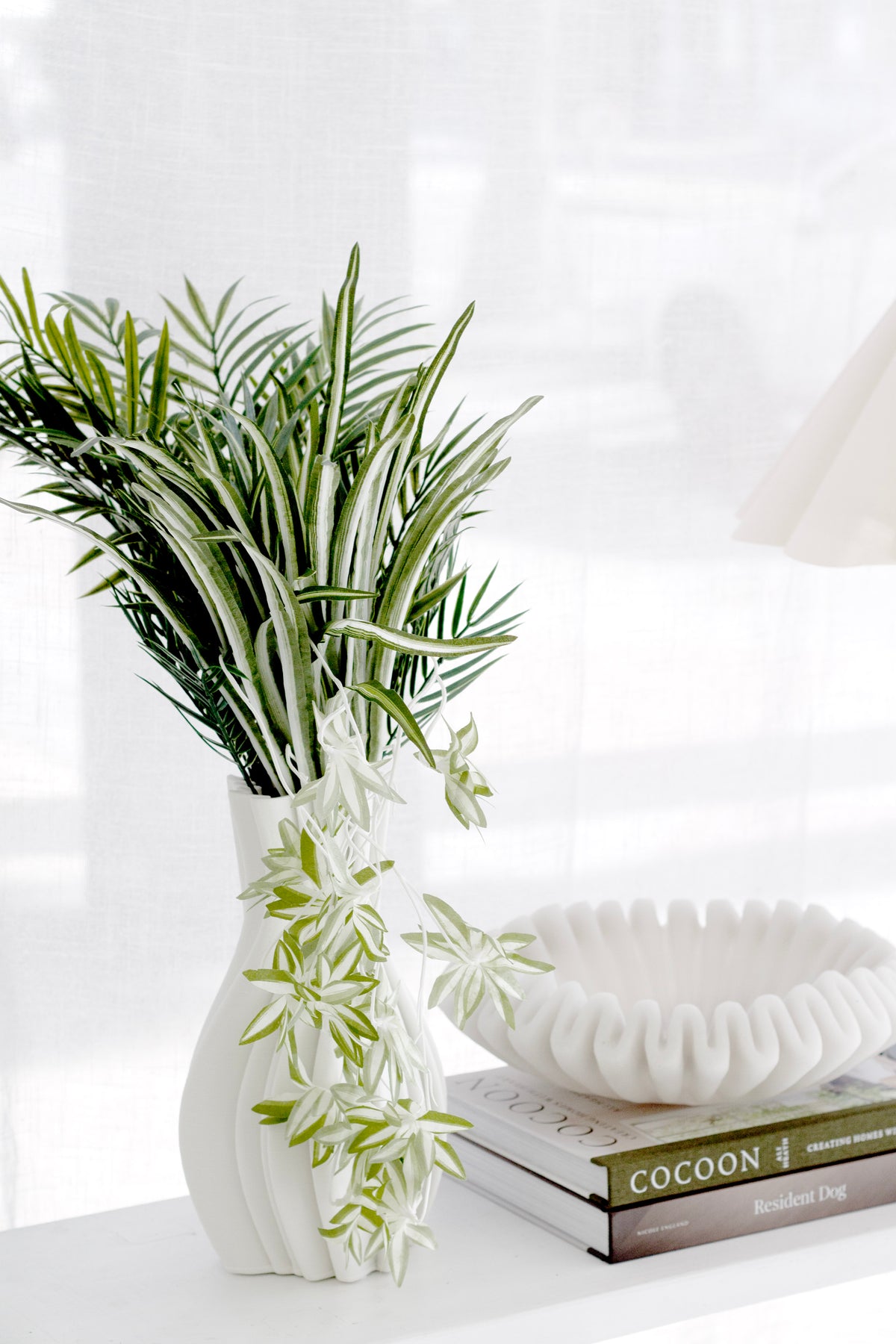 Parlour Palm, 53cm Faux Indoor Plant with 4 Lush Fronds