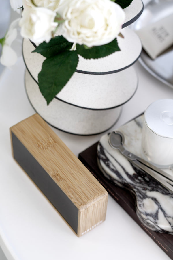 Karlsson Bamboo Tube Digital Alarm Clock – LED Time & Temperature