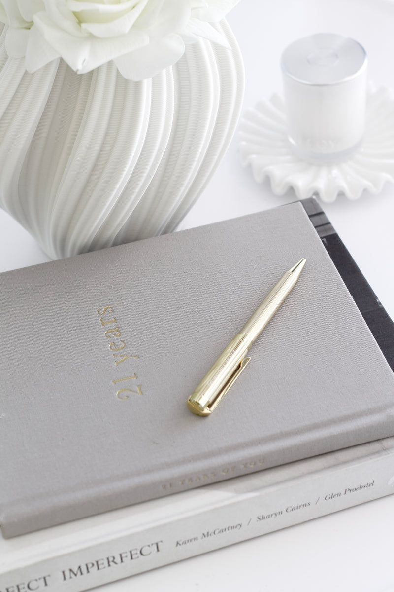 21 Years – Memory Keepsake Journal for Children by Write To Me (Oatmeal / Grey Linen)