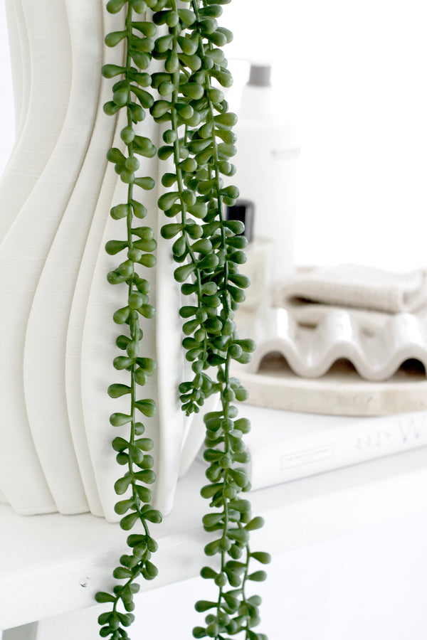 String of Beads Faux Succulent – 73cm Hanging Spray