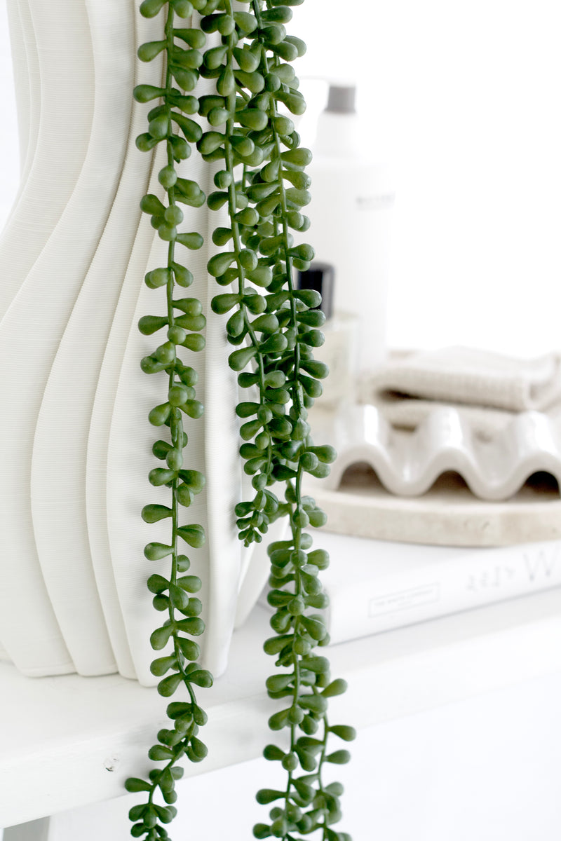 String of Beads Faux Succulent – 73cm Hanging Spray