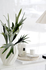 Amelie 3D Printed Ceramic Vase in White – Sculptural Watertight Vessel (Small or Large)