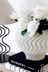 Liam 3D Printed Ceramic Bowl – Sculptural Decorative Vessel in Black or White (29cm)
