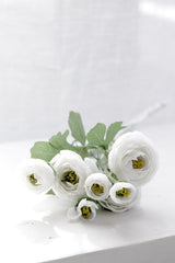 Ranunculus Spray White 48cm – Artificial Flower Stem