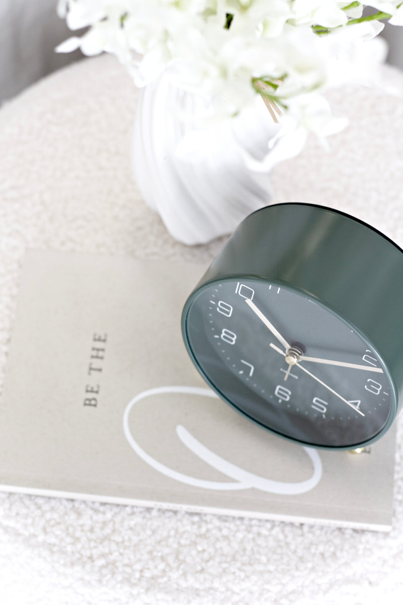 Lofty Alarm Clock with Light by Karlsson – Black, White, Green or Grey | Silent + Light Button