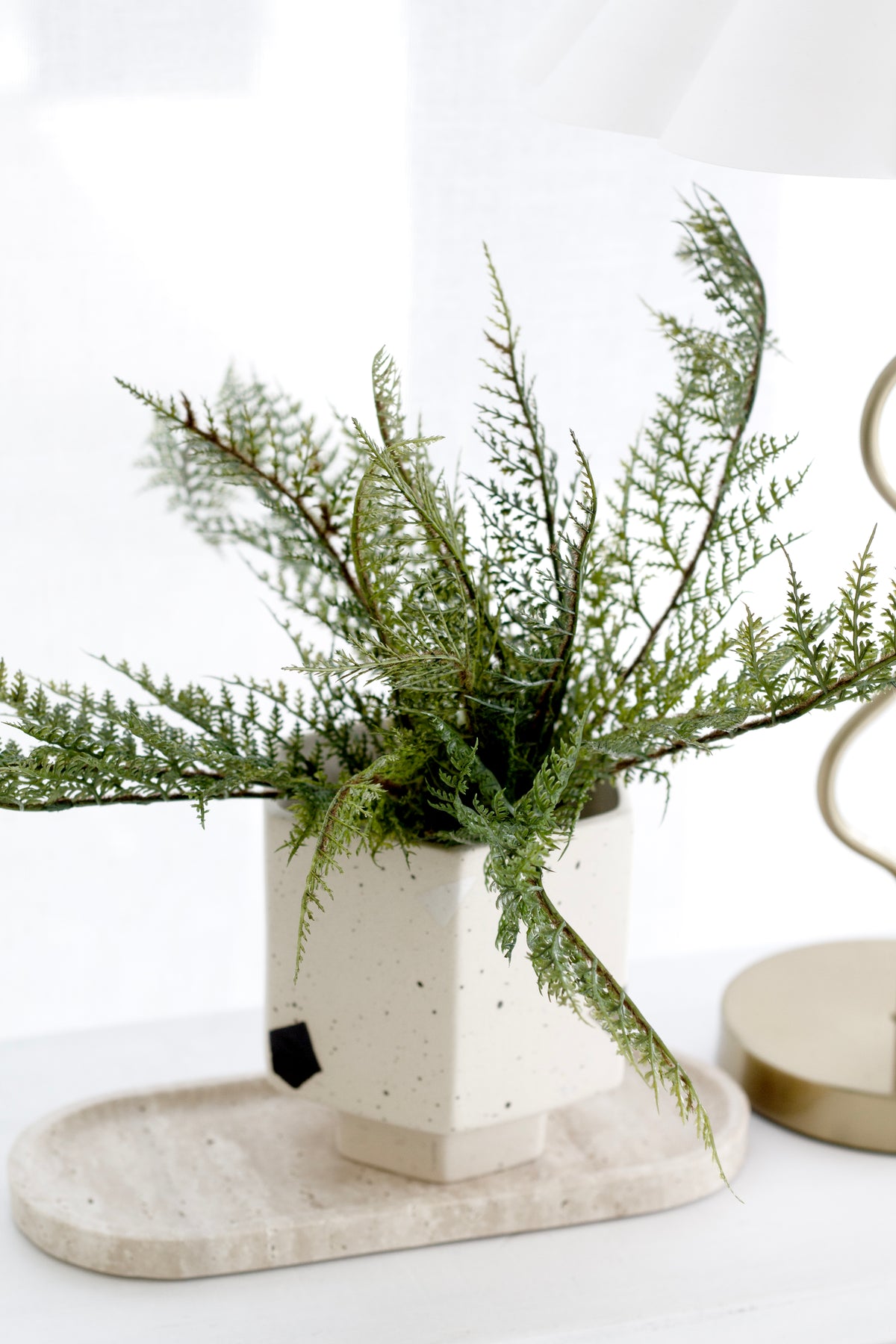 Forest Fern Bush, 42cm Faux Greenery Stem