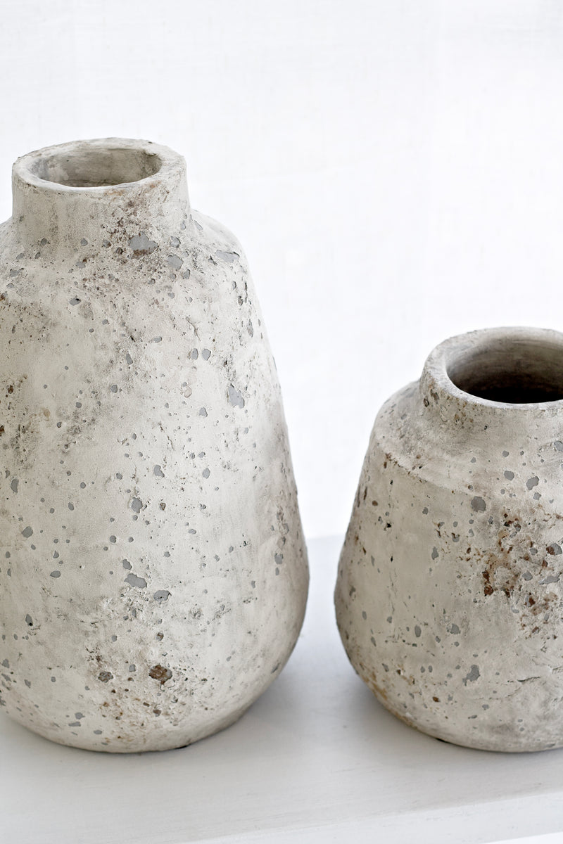 Caspian Rustic Vase – Aged Stone Look in Small or Medium Size