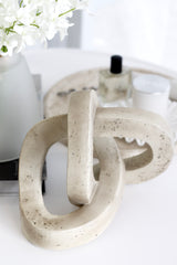 Marley Decorative Link Sculpture – Sand Resin Chain Ornament