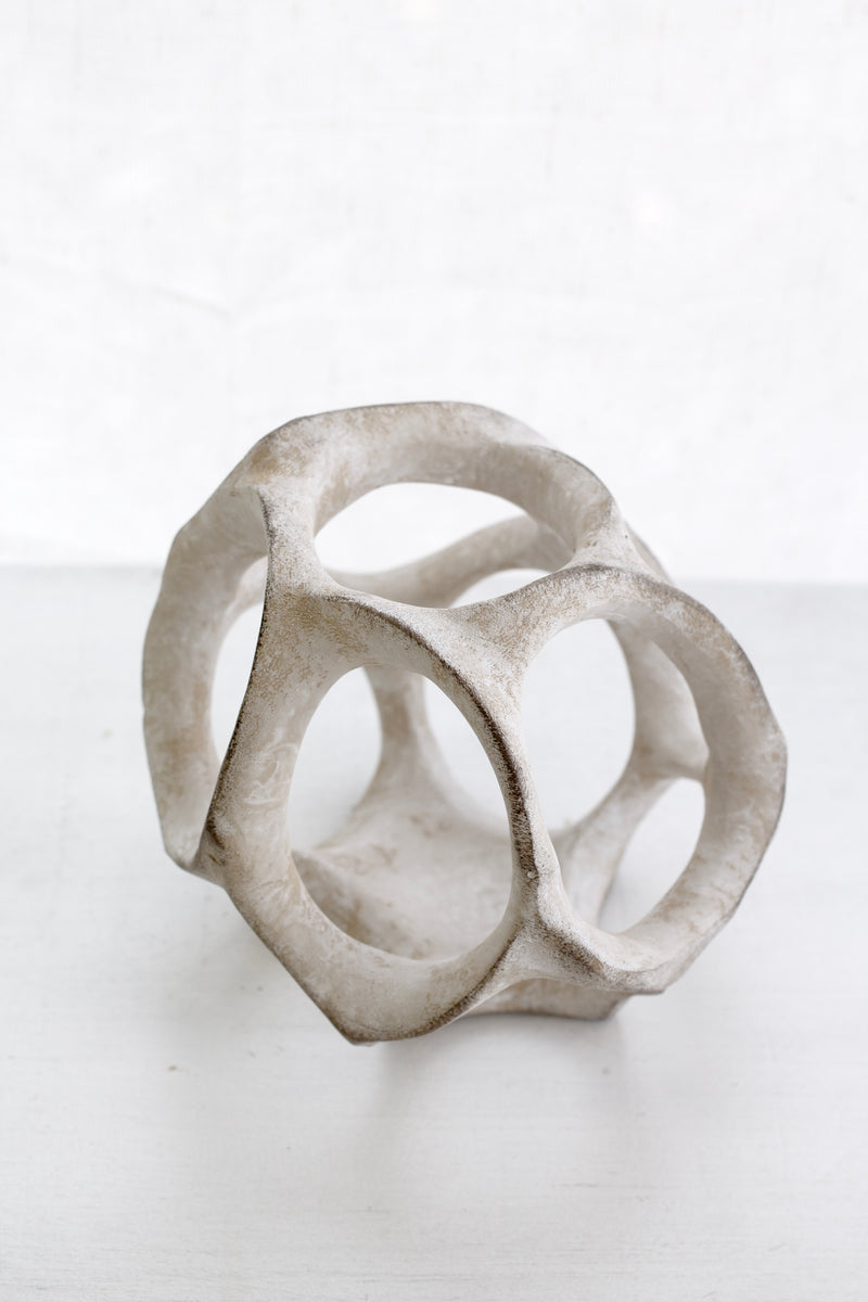 Cosmo Sculptural Resin Sphere – Abstract Decorative Object for Modern Styling