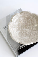 Scalloped Edge Marble Bowl – Hand-Carved Decorative Stone Bowl (25cm)