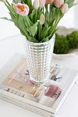 Cut Glass Vase – Small & Large Sizes | Textured Glass Flower Vase