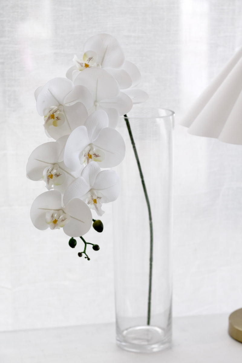 Artificial White Phalaenopsis Orchid Stem – 86cm Cascading Bloom