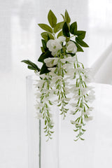 White Wisteria Spray – 92cm Cascading Faux Floral Stem