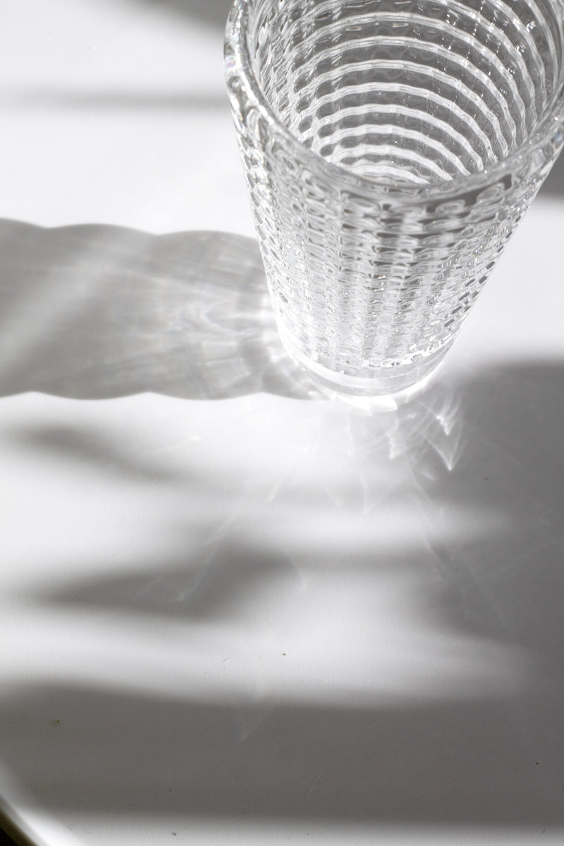 Cut Glass Vase – Small & Large Sizes | Textured Glass Flower Vase