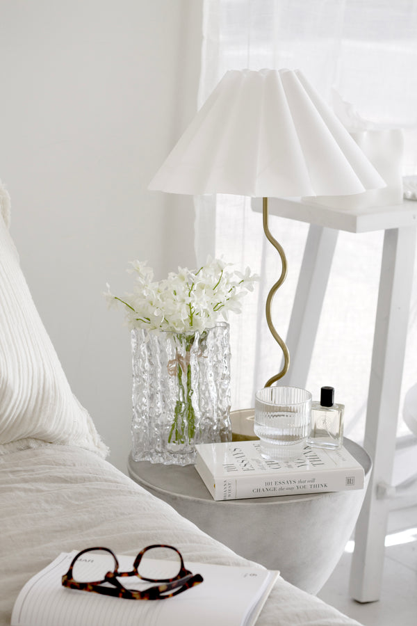 Glacier Glass Vase – Textured Clear Crystal Look