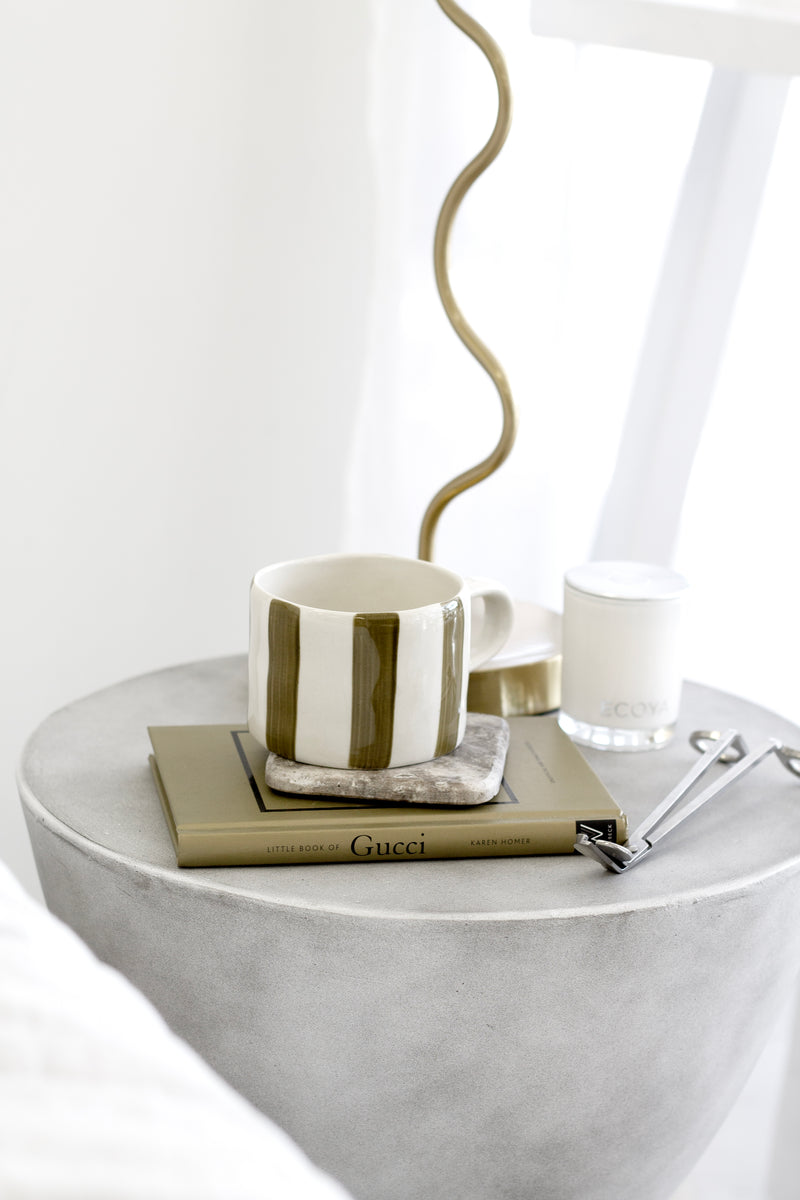 Fenton Stripe Mug – Hand-Painted Stoneware with Organic Stripes