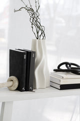 Anouk White 3D Printed Ceramic Vase – Sculptural Wave Design