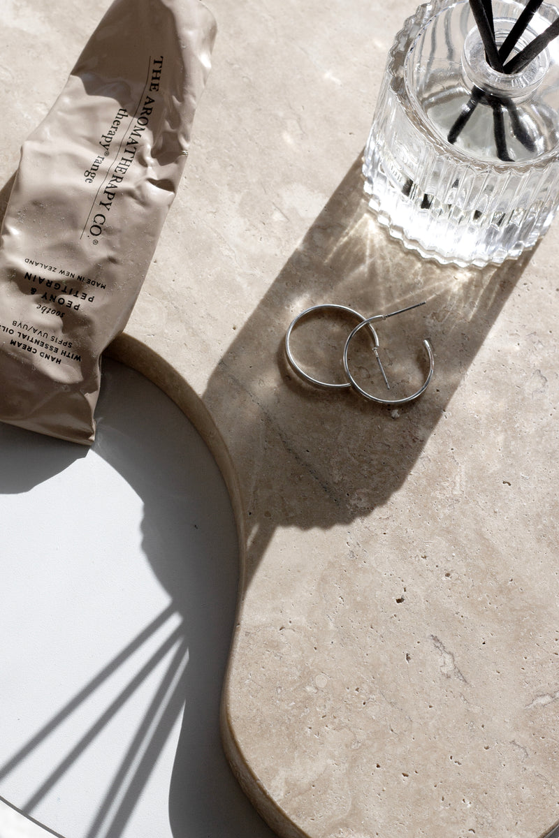 Isobel Travertine Tray from Papier HQ – Sculptural Stone Decor