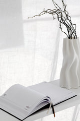 Anouk White 3D Printed Ceramic Vase – Sculptural Wave Design