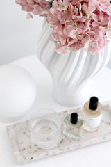 ZAKKIA Terrazzo Square Tray Seashell – Handmade Coastal Serving & Styling Tray
