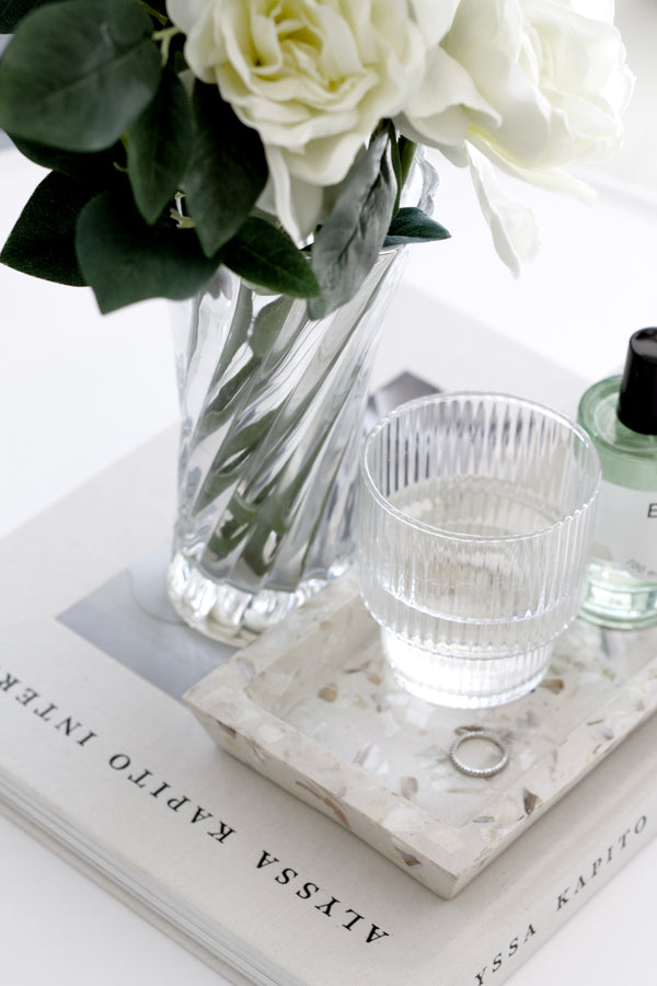 Florence Glass Vase 20cm – Elegant Clear Glass Flower Vase