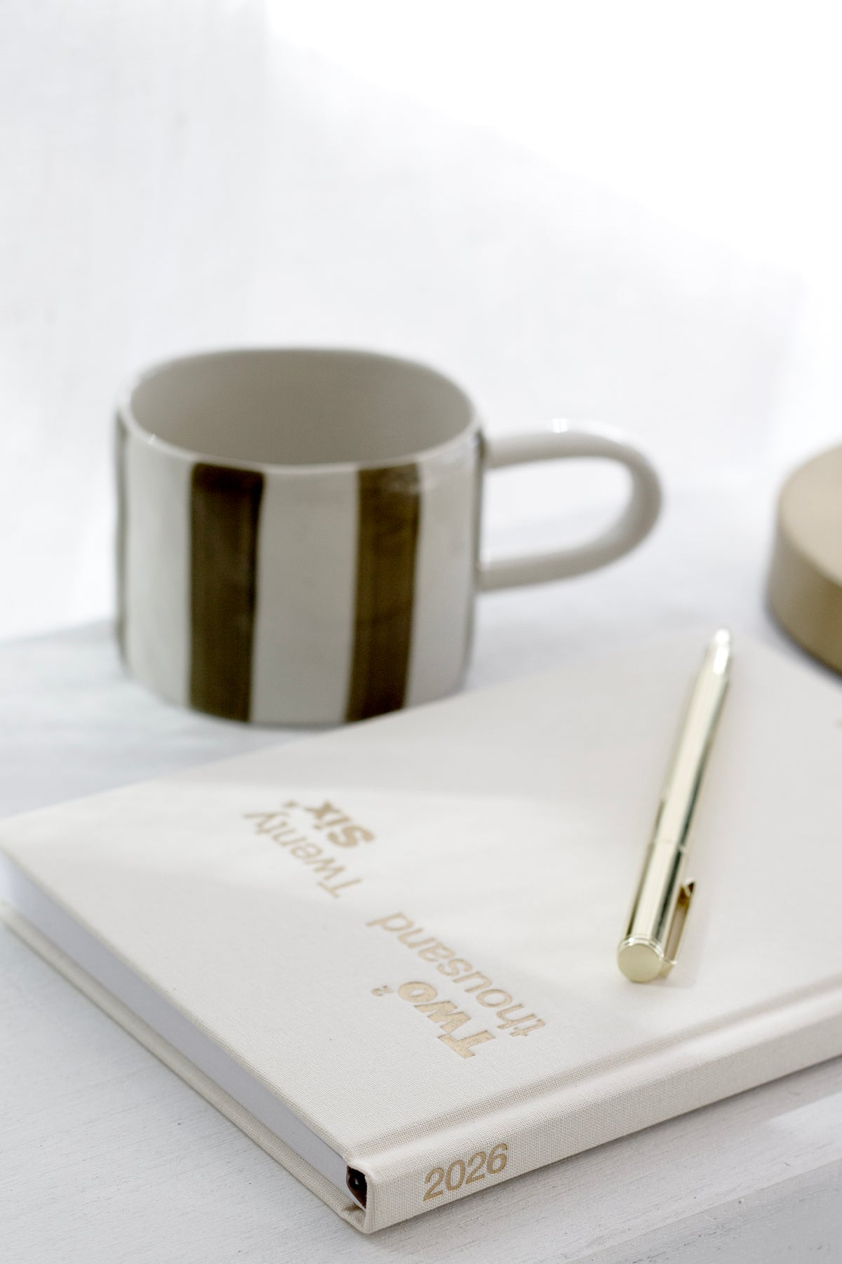 Fenton Stripe Mug paired with artisan coffee for gifting
