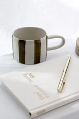 Fenton Stripe Mug – Hand-Painted Stoneware with Organic Stripes