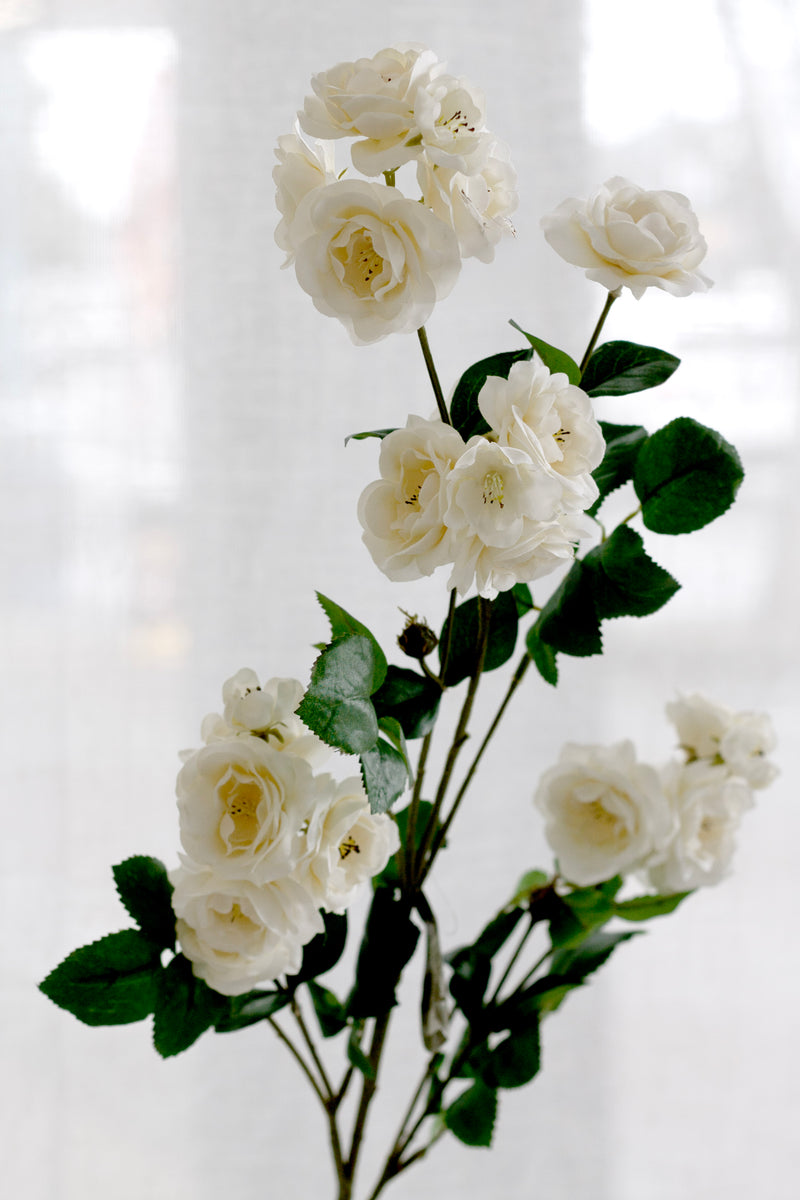Wild Rose Spray Cream 97cm – Artificial Flower Stem