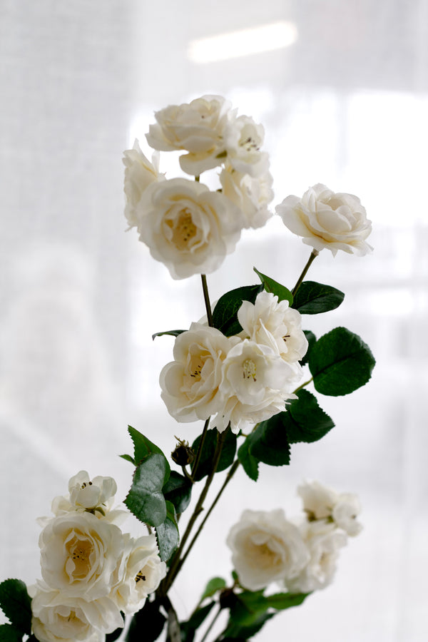 Wild Rose Spray Cream 97cm – Artificial Flower Stem
