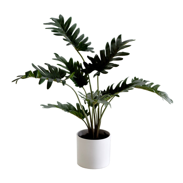 Potted Xanadu Philodendron – Realistic Faux Plant in Ceramic Pot 38cm