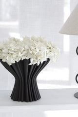 Cleo 3D Printed Compote Vase | Sculptural White & Black Vase