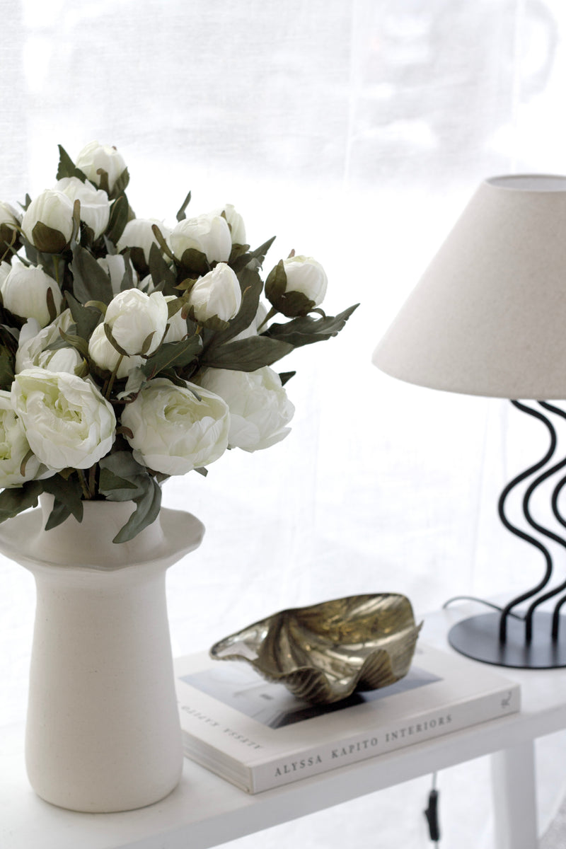 Vintage Peony Stem – 55cm Artificial Flower in White or Blush