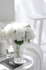 Vintage Artificial Hydrangea Stem – White Hortensia 45cm