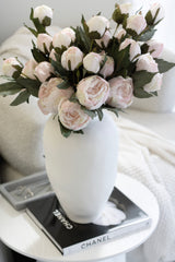 Vintage Peony Stem – 55cm Artificial Flower in White or Blush
