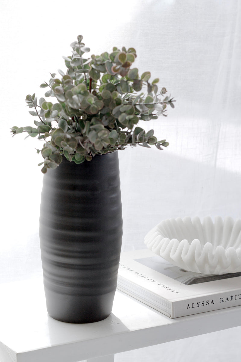 Decorative Wave Bowl – Large | Resin & Sand Sculptural Bowl | White Modern Home Decor