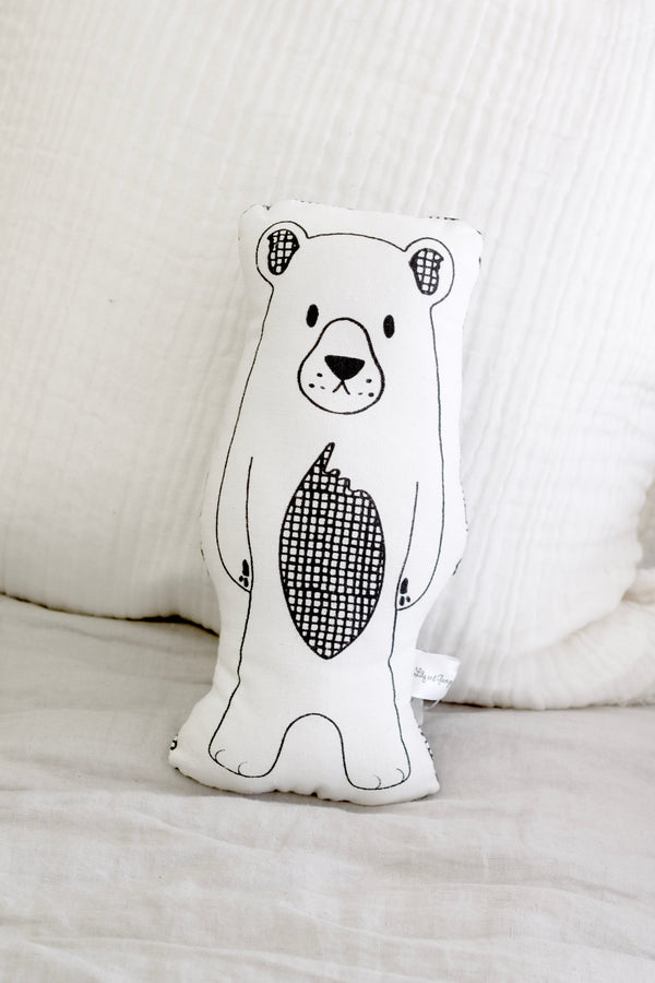 Billie the Bear Soft Toy – 28cm | Monochrome Illustrated Plush by Lily & George
