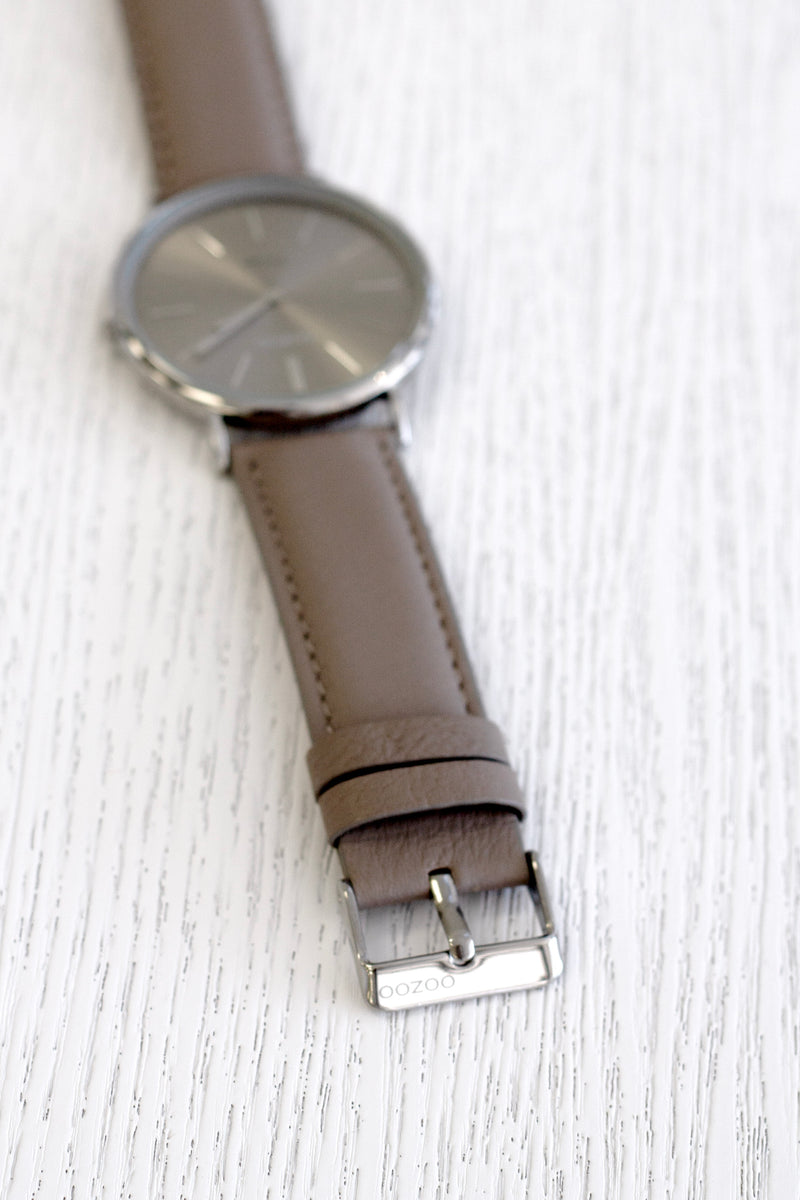 Taupe / Stainless Watch by Oozoo - Leather Strap