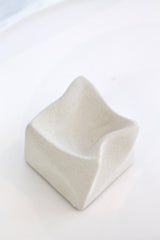 Cubic Crush Ceramic Sculpture – White Minimalist Decor Cube