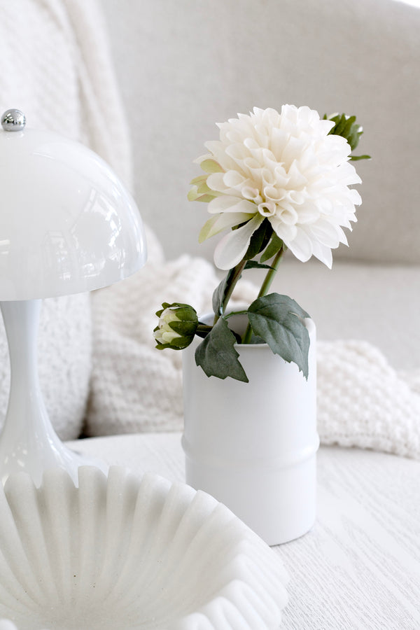 Ceramic Bamboo Vase – Matte Black or White Sculptural Cylinder | 3 Sizes