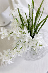 Artificial Dendrobium Orchid Bundle – White, 31cm Faux Flower Bunch