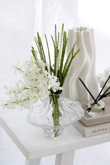 Artificial Dendrobium Orchid Bundle – White, 31cm Faux Flower Bunch