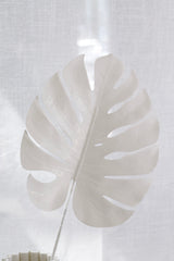 Split Philo Leaf Faux Stem – White / Pewter 74cm